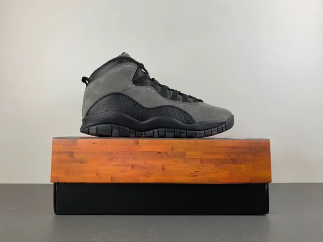 Air Jordan 10 High-Top Suede e Couro Cinza Preto Tênis de Basquete 15