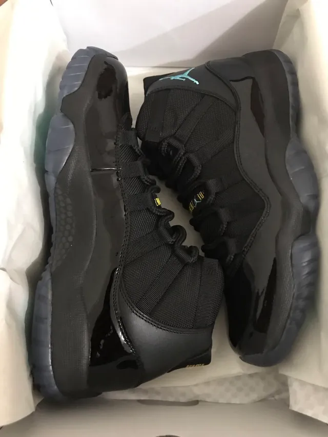 Air Jordan 11 Noir Bleu Clair Jumpman Chaussures de Basket 4