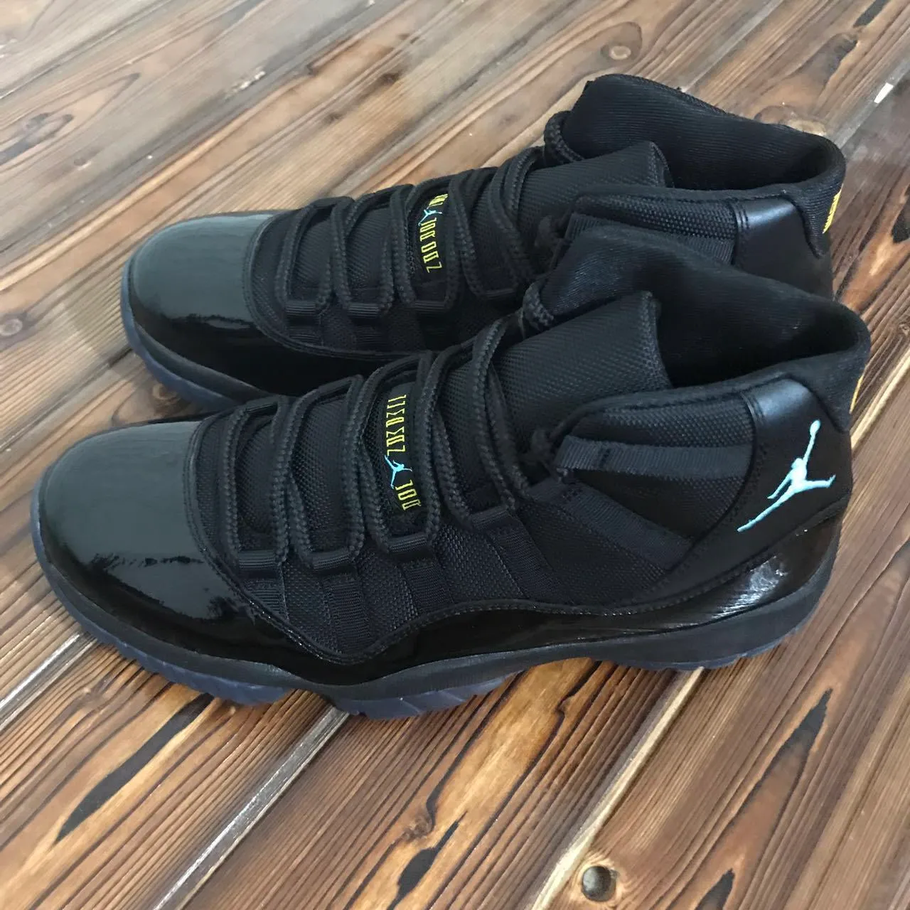 Air Jordan 11 Noir Bleu Clair Jumpman Chaussures de Basket 5