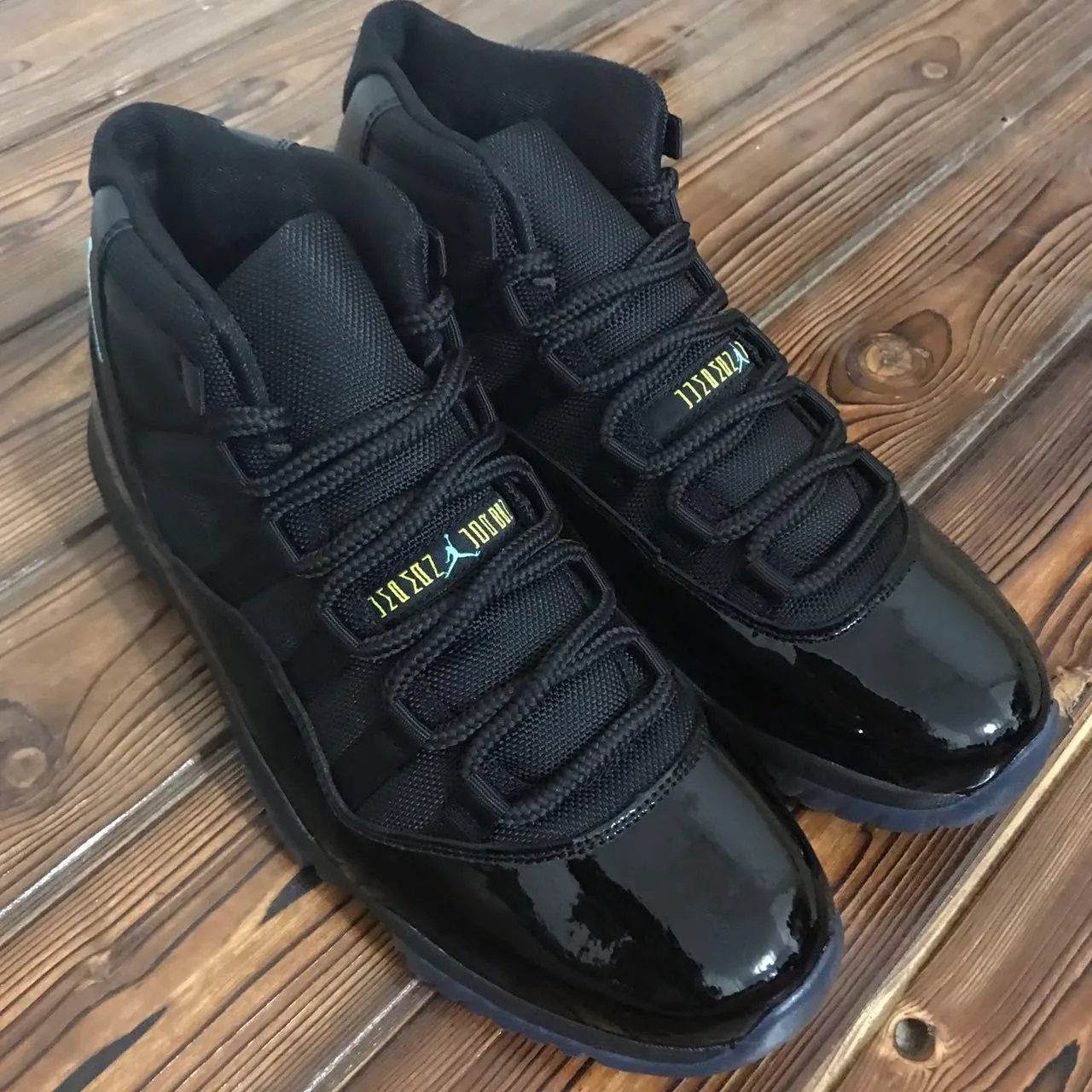 Air Jordan 11 Noir Bleu Clair Jumpman Chaussures de Basket 6