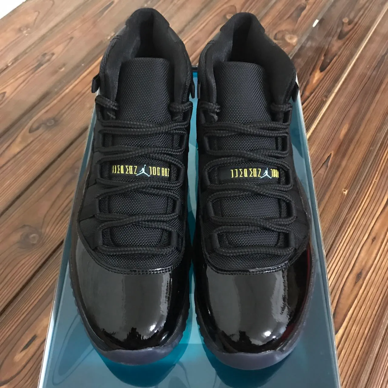 Air Jordan 11 Noir Bleu Clair Jumpman Chaussures de Basket 9