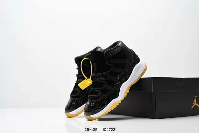 Air Jordan 11 काले पेटेंट लेदर गम बास्केटबॉल जूते 2