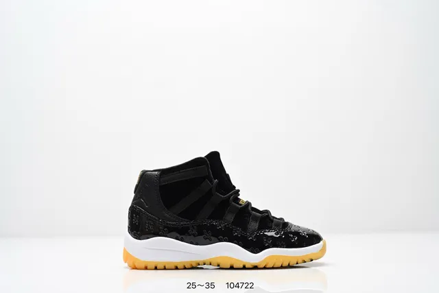 Air Jordan 11 काले पेटेंट लेदर गम बास्केटबॉल जूते 3