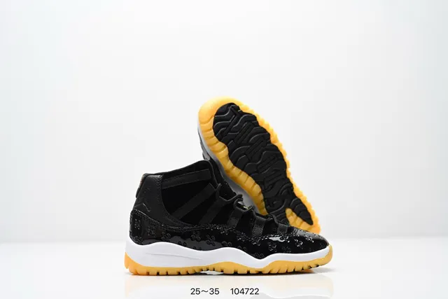 Air Jordan 11 काले पेटेंट लेदर गम बास्केटबॉल जूते 5