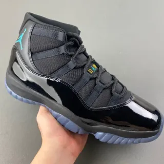 Air Jordan 11 Negro Cuero Patentado Icy Blue Zapatillas de Baloncesto