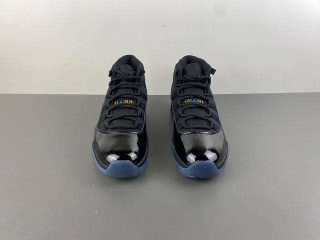 Air Jordan 11 काले पेटेंट लेदर आइस ब्लू बास्केटबॉल जूते 11
