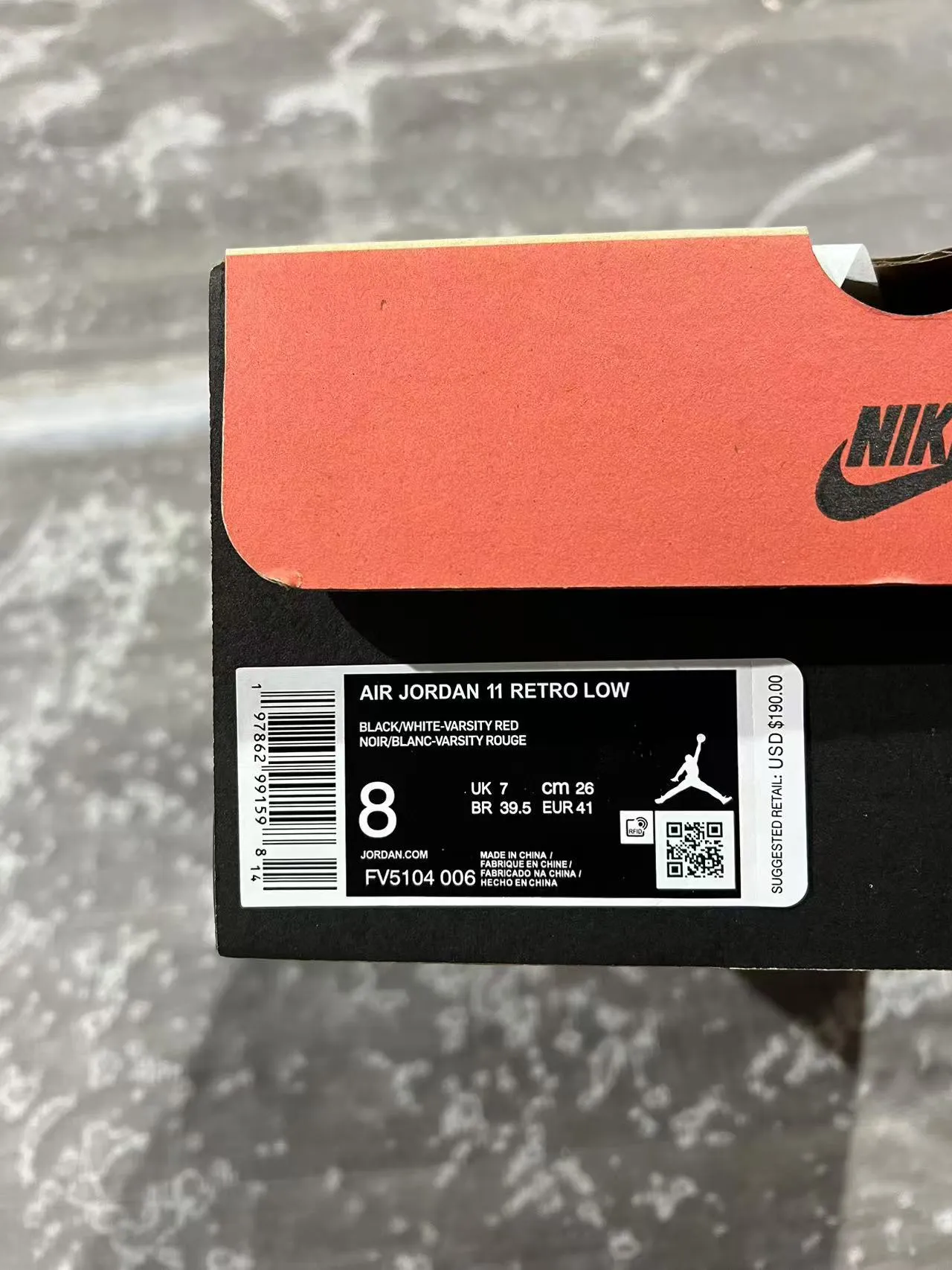 Air Jordan 11 Preto Branco Vermelho Tênis de Basquete 10