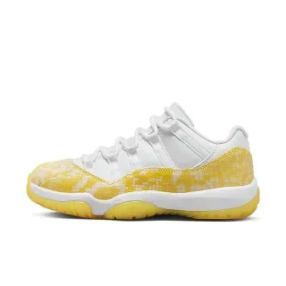 Tênis de basquete Air Jordan 11 pele de cobra branco e amarelo