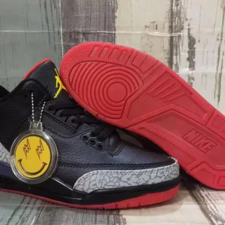 Air Jordan 3 黑色水泥红黄篮球鞋