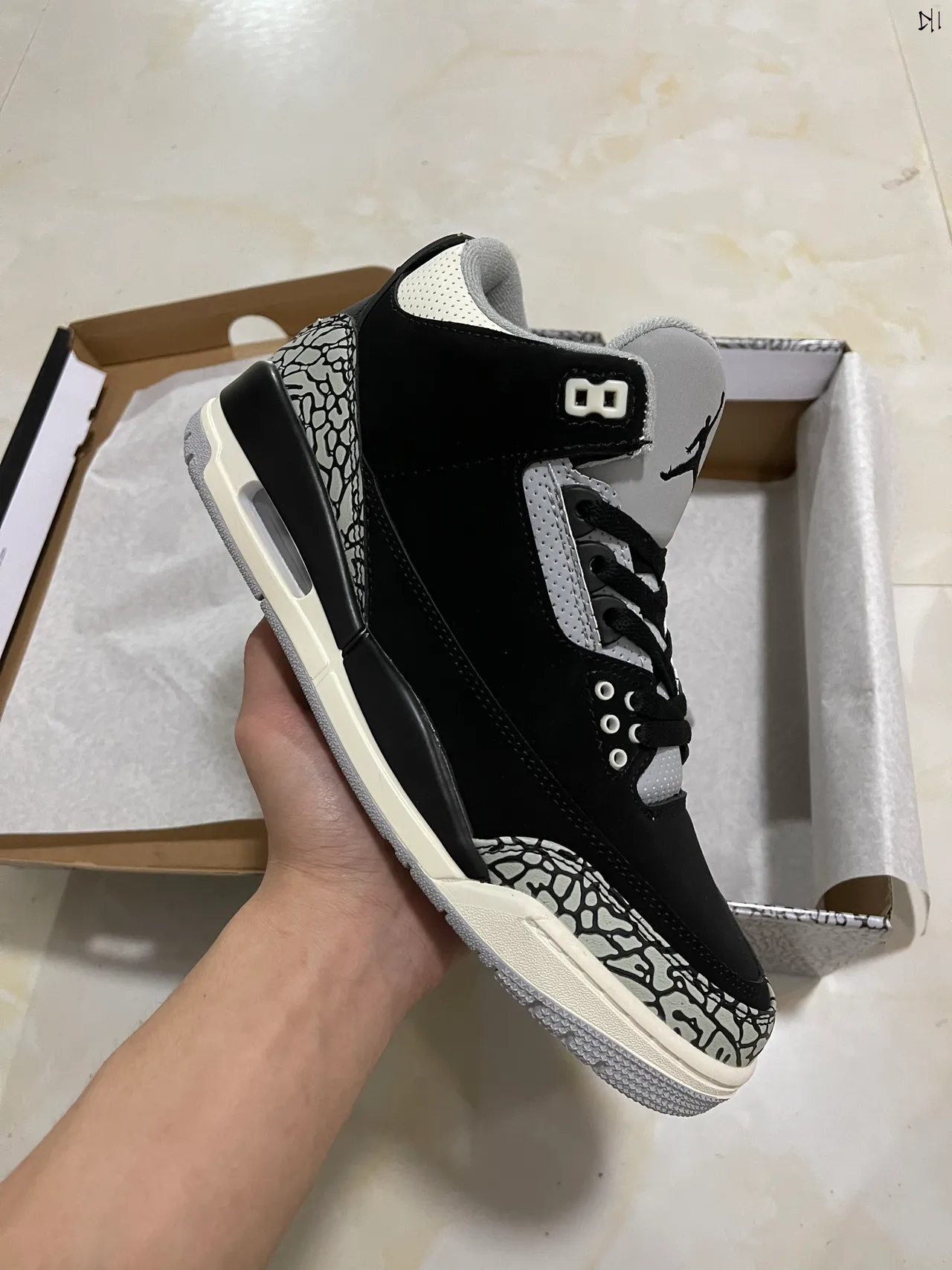 Tênis de basquete Air Jordan 3 Black Elephant 2