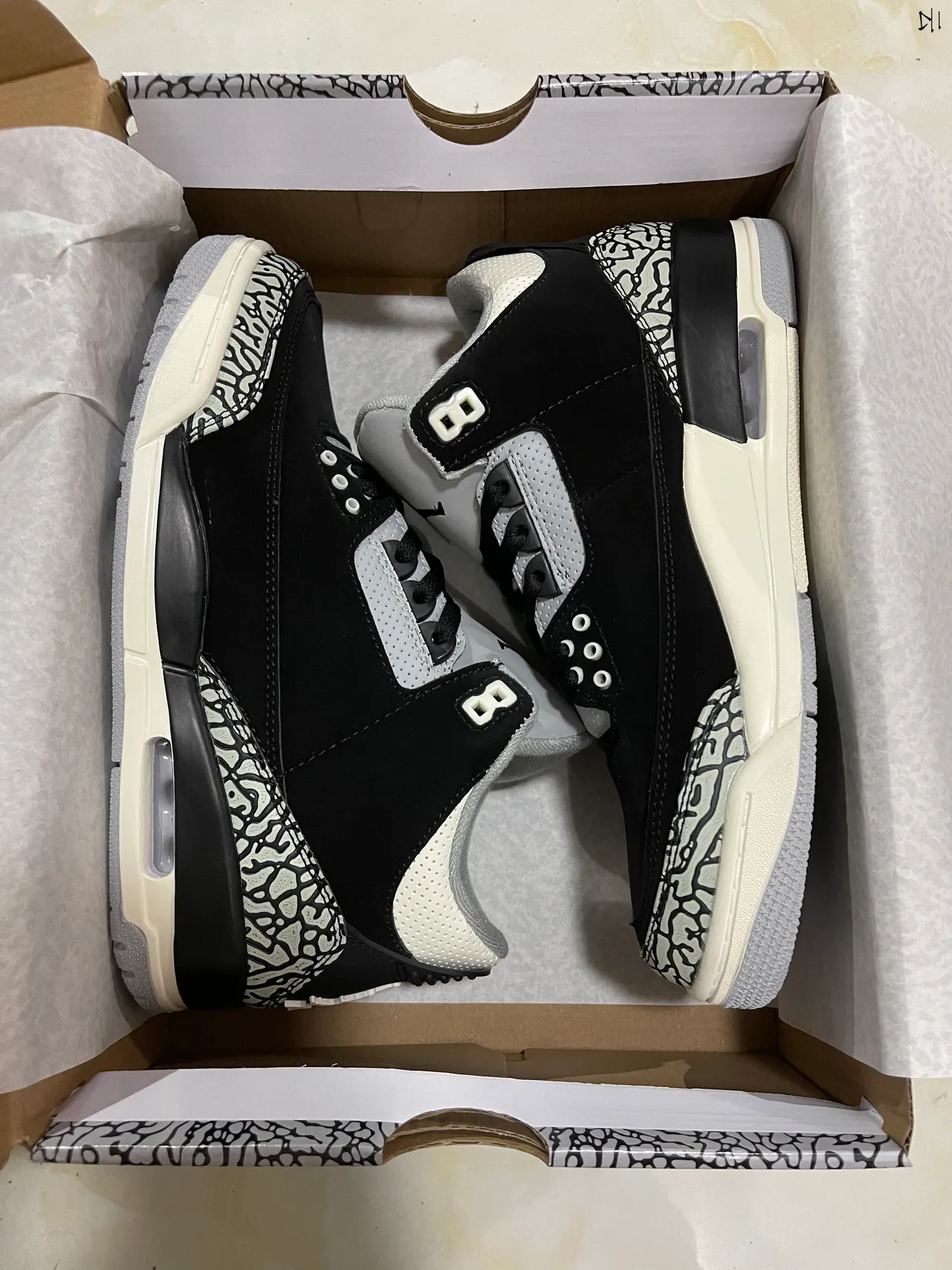 Tênis de basquete Air Jordan 3 Black Elephant 8