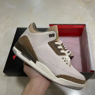 Air Jordan 3 एलिफेंट प्रिंट ऑफ-व्हाइट ब्राउन बास्केटबॉल शूज़