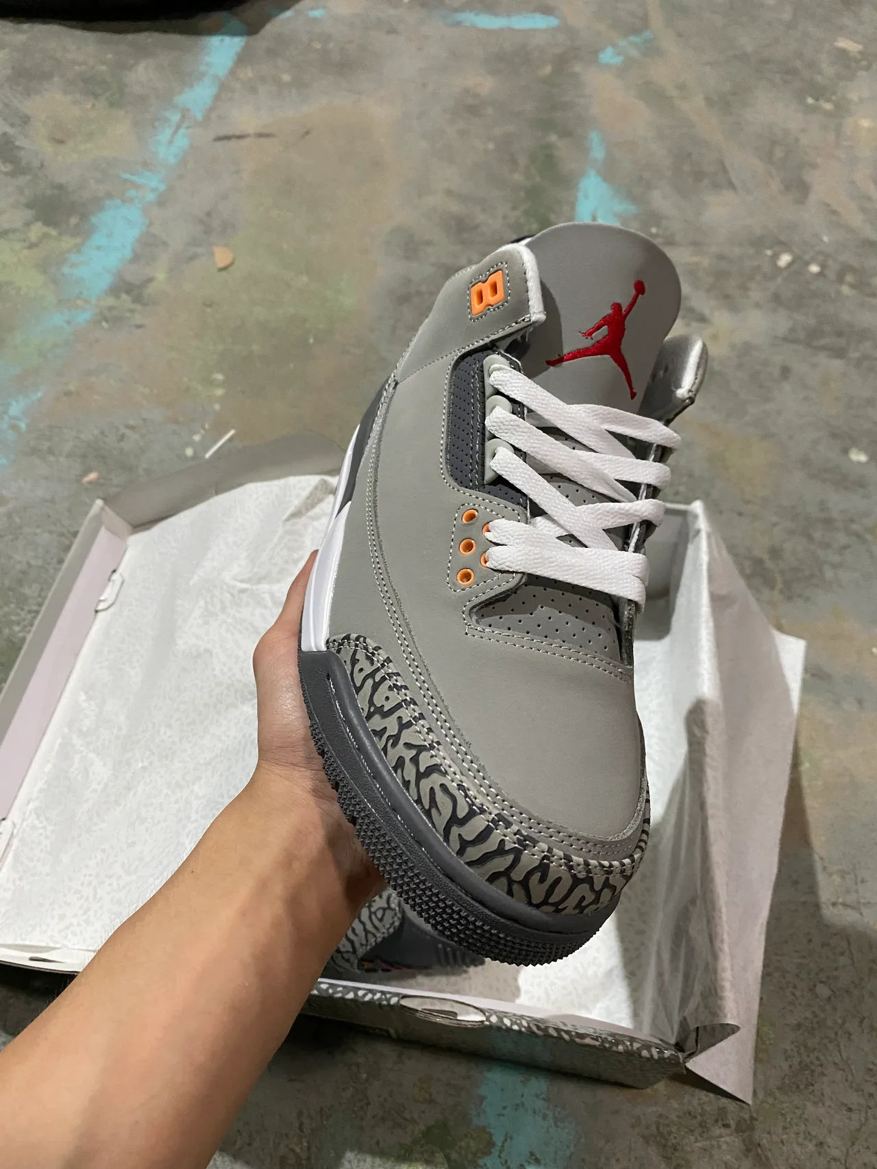 Tênis de basquete Air Jordan 3 Gray Elephant 2