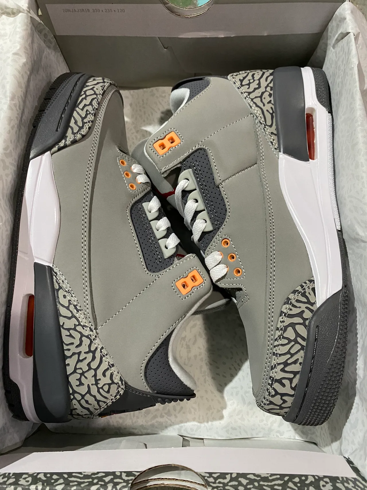 Tênis de basquete Air Jordan 3 Gray Elephant 7