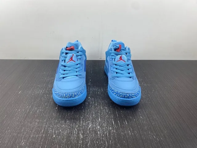 Air Jordan 3 Tênis de Basquete com estampado de elefante em azul claro 3