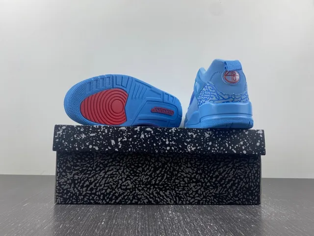 Air Jordan 3 Tênis de Basquete com estampado de elefante em azul claro 14