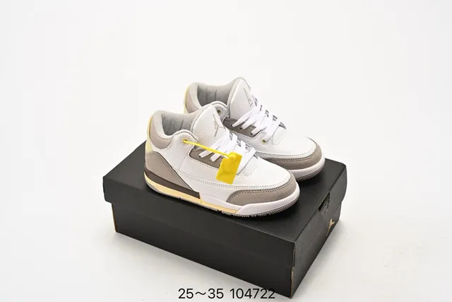 Zapatillas de baloncesto Air Jordan 3 Off-White gris con estampado de elefante 7