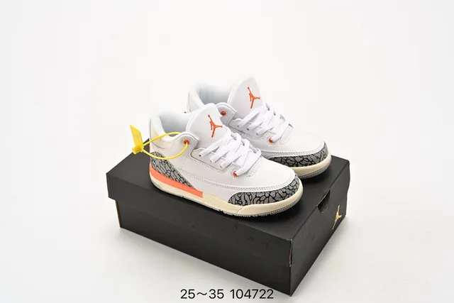 Zapatillas de baloncesto Air Jordan 3 Off-White gris con estampado de elefante 13