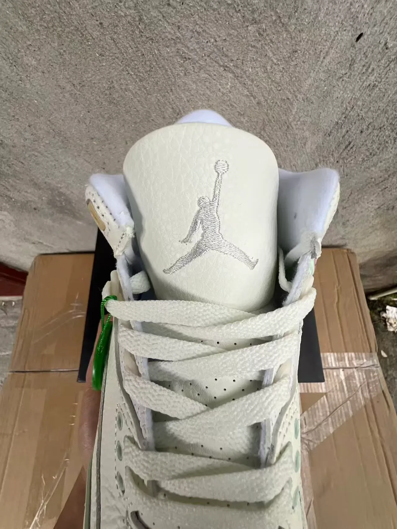 Air Jordan 3 Off-White Mint Pastel Elephant Tênis de Basquete 4