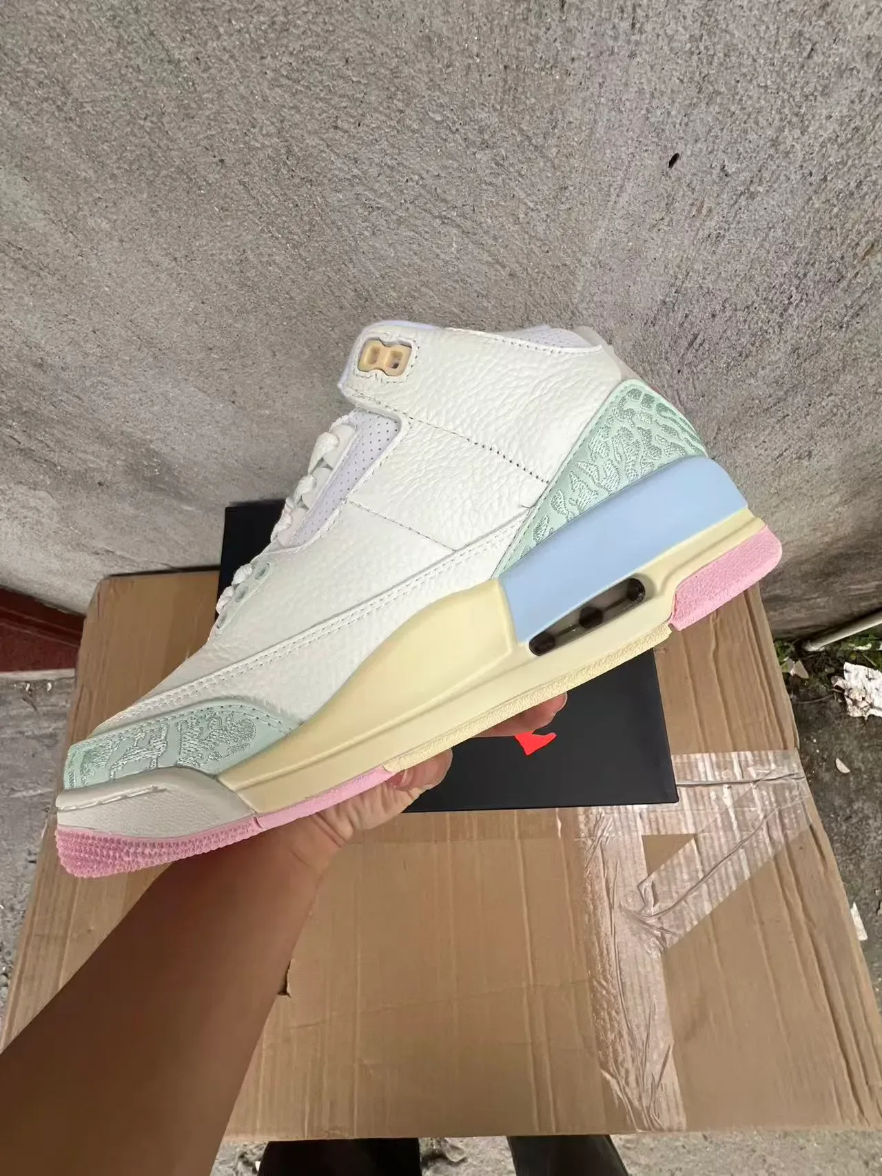 Air Jordan 3 Off-White Mint Pastel Elephant Tênis de Basquete 5