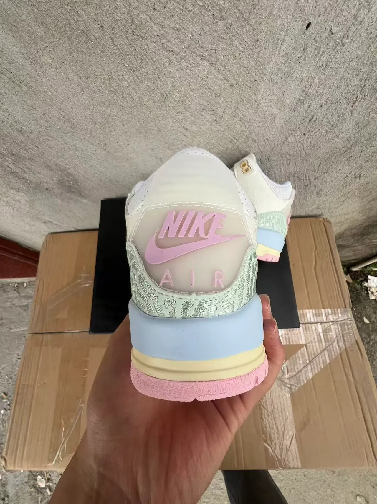 Air Jordan 3 Off-White Mint Pastel Elephant Tênis de Basquete 8