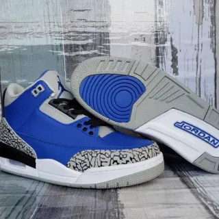 Air Jordan 3 रॉयल ब्लू एलिफेंट प्रिंट बास्केटबॉल जूते