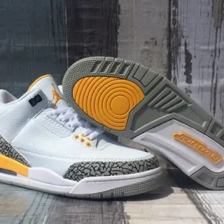 Air Jordan 3 সাদা সিমেন্ট কমলা বাস্কেটবল জুতা