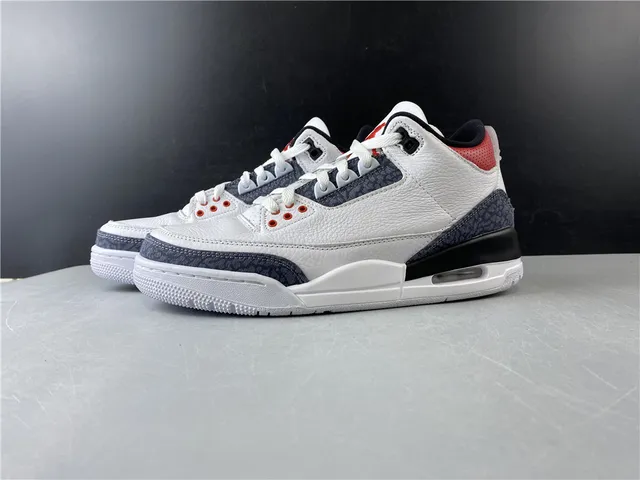 Air Jordan 3 白深灰红篮球鞋 5