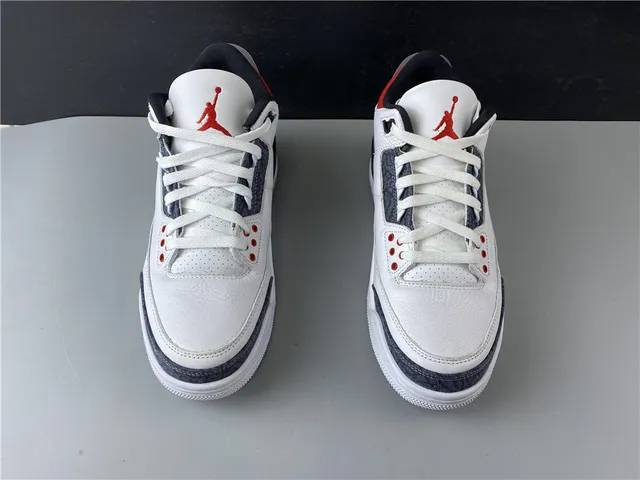 Air Jordan 3 白深灰红篮球鞋 6