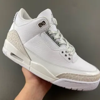 Air Jordan 3 व्हाइट एलिफेंट प्रिंट बास्केटबॉल शूज़