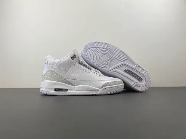 Air Jordan 3 白色象纹篮球鞋 12