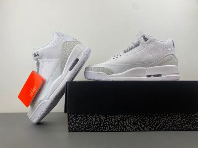 Air Jordan 3 白色象纹篮球鞋 14
