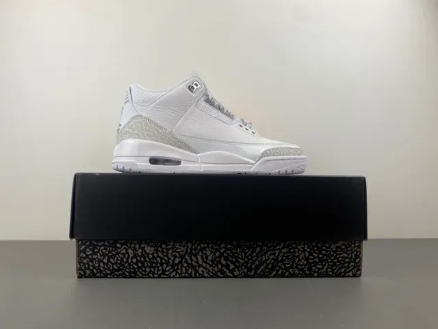 Air Jordan 3 白色象纹篮球鞋 15