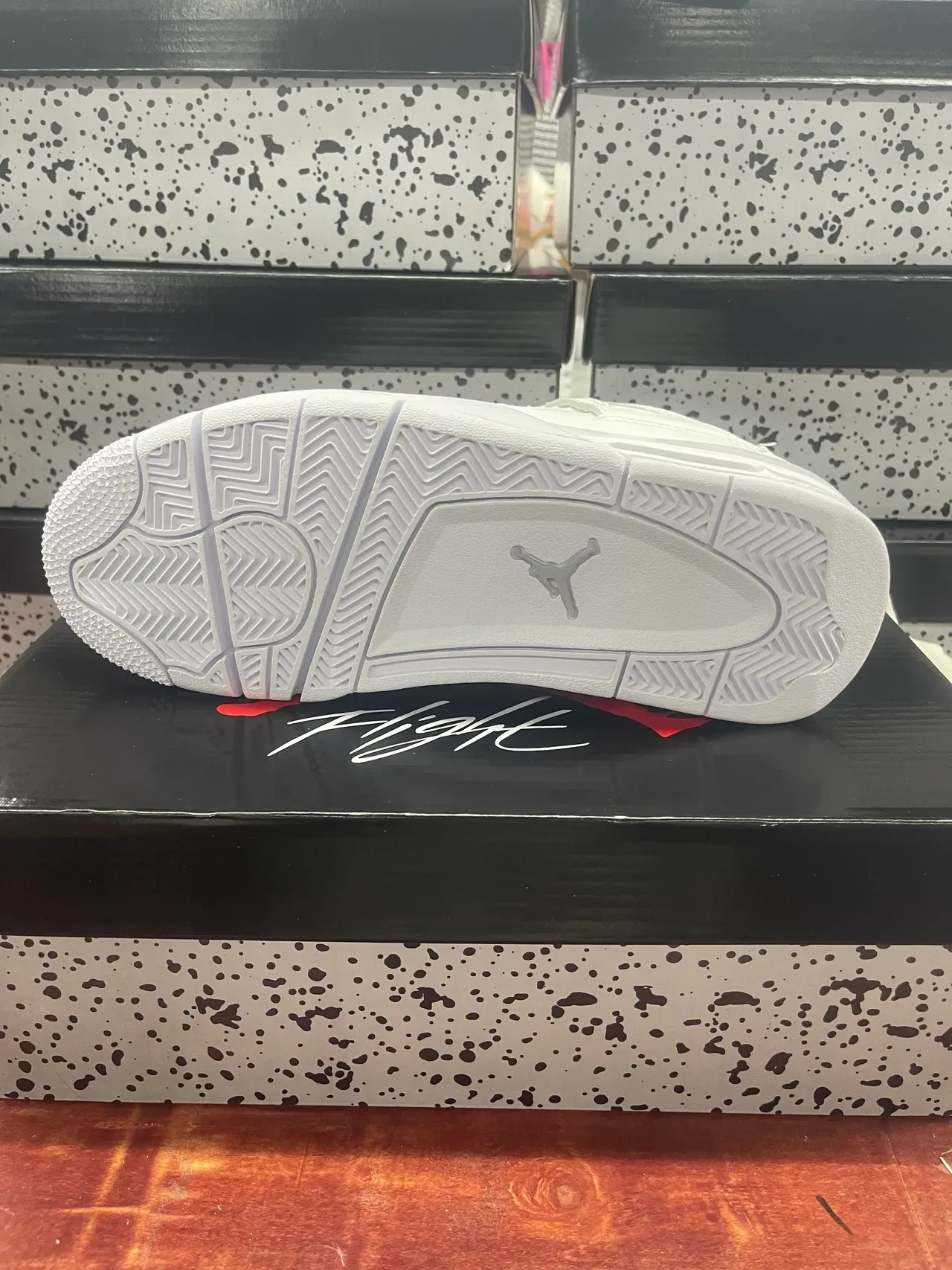 Air Jordan 4 সব সাদা মেটালিক লেস লক বাস্কেটবল জুতা 4