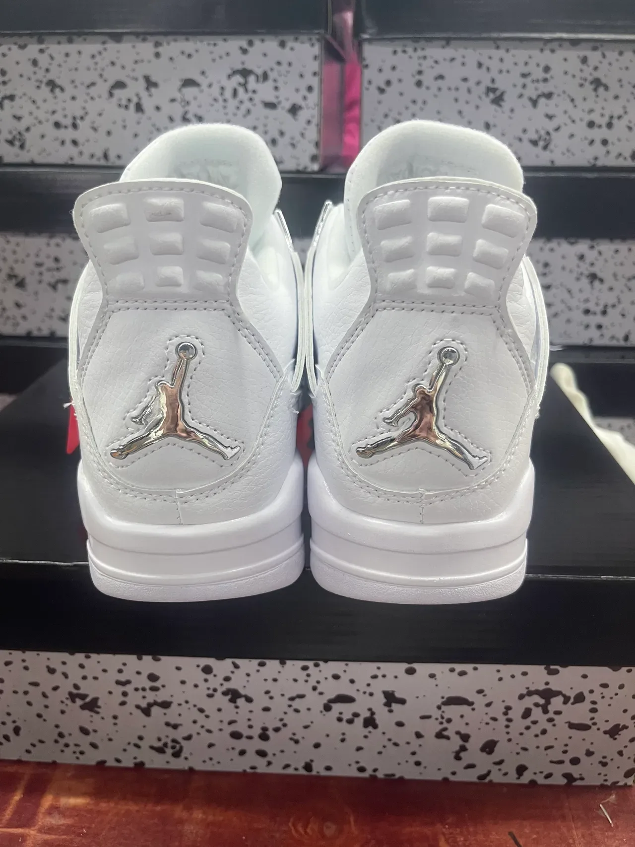 Air Jordan 4 সব সাদা মেটালিক লেস লক বাস্কেটবল জুতা 8