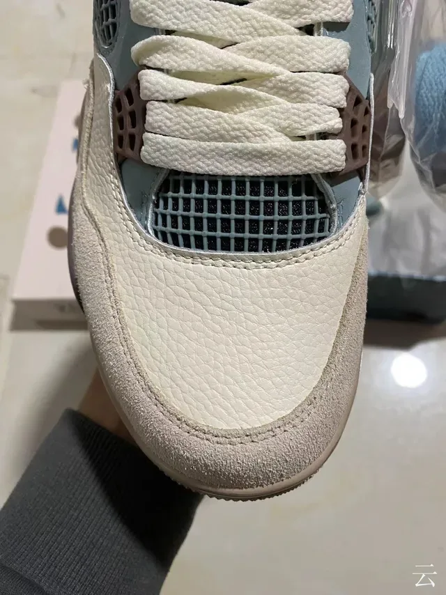Air Jordan 4 Beige Blue Brown Zapatos de baloncesto 6