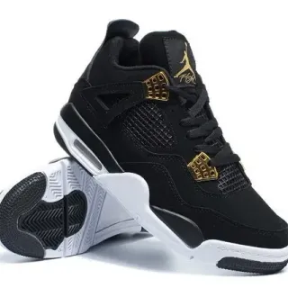 Air Jordan 4 Black and Gold Basketball Shoes