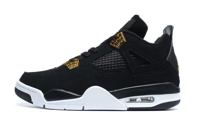 Air Jordan 4 Black and Gold Basketball Shoes 3