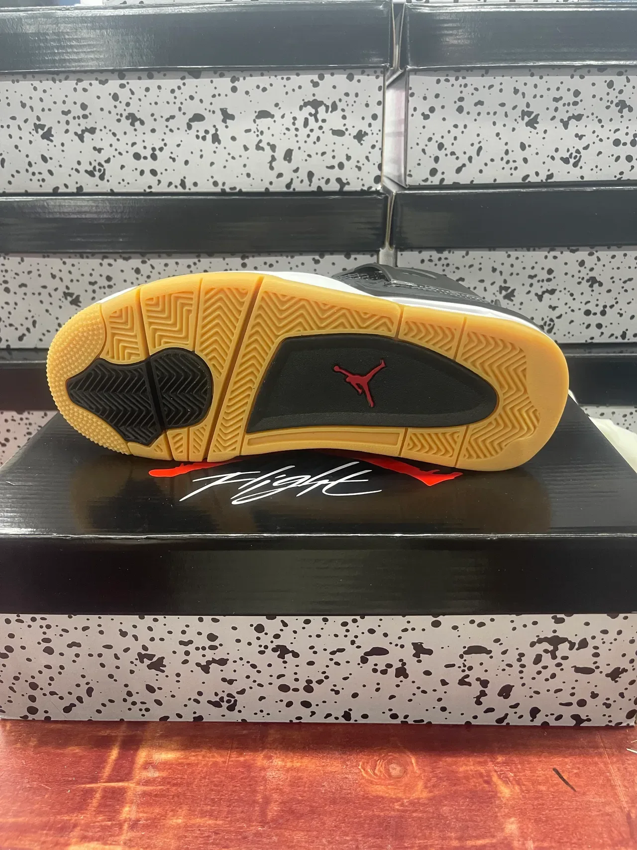 Air Jordan 4 أحذية كرة السلة أسود أبيض عالية الظهر جلد لامع براق 4