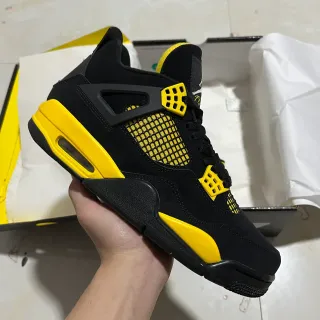 Air Jordan 4 কালো হলুদ বাস্কেটবল জুতা