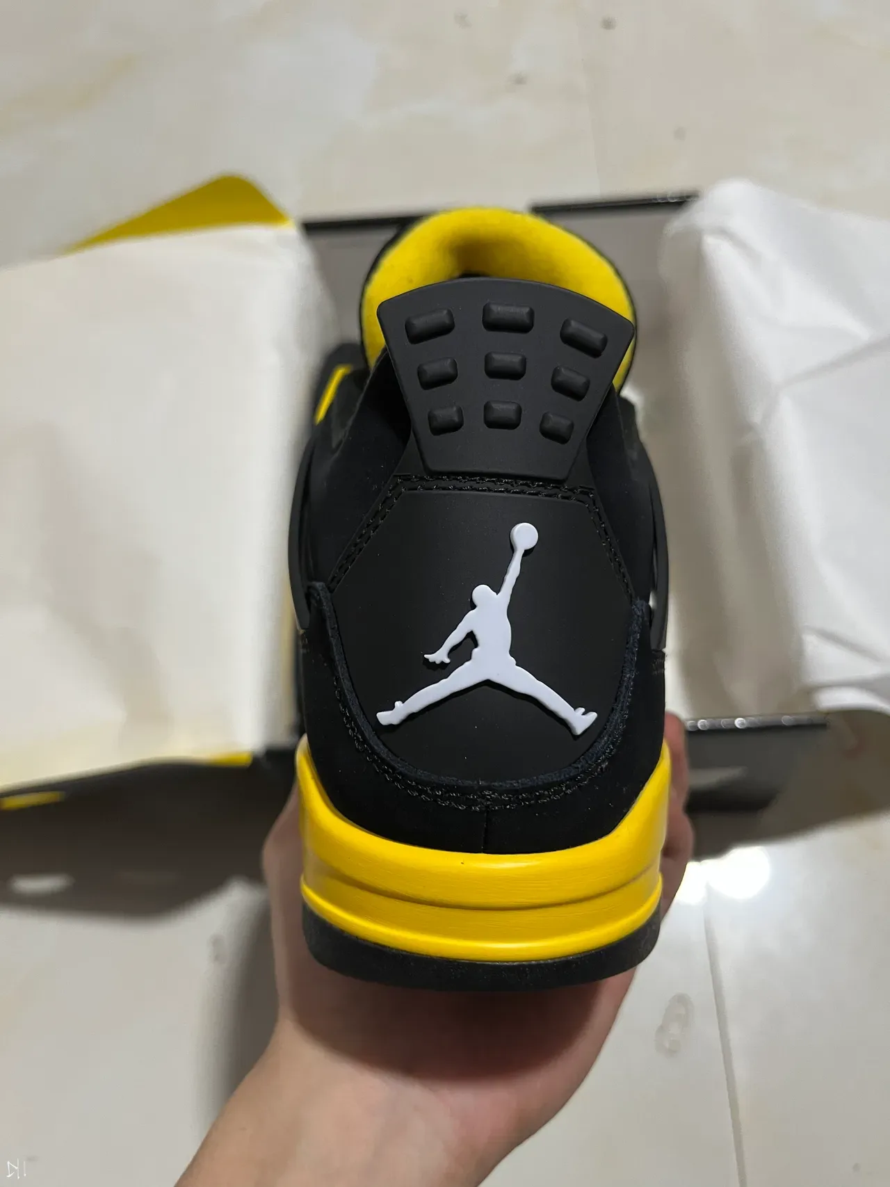 Air Jordan 4 Tênis de Basquete Preto Amarelo 6