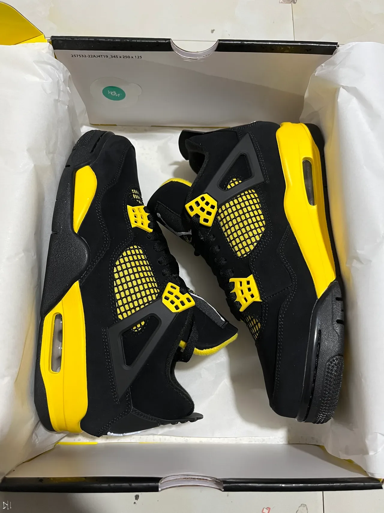 Air Jordan 4 Tênis de Basquete Preto Amarelo 7
