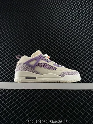 Air Jordan 4 Low 米色和紫色爆裂纹篮球鞋 2