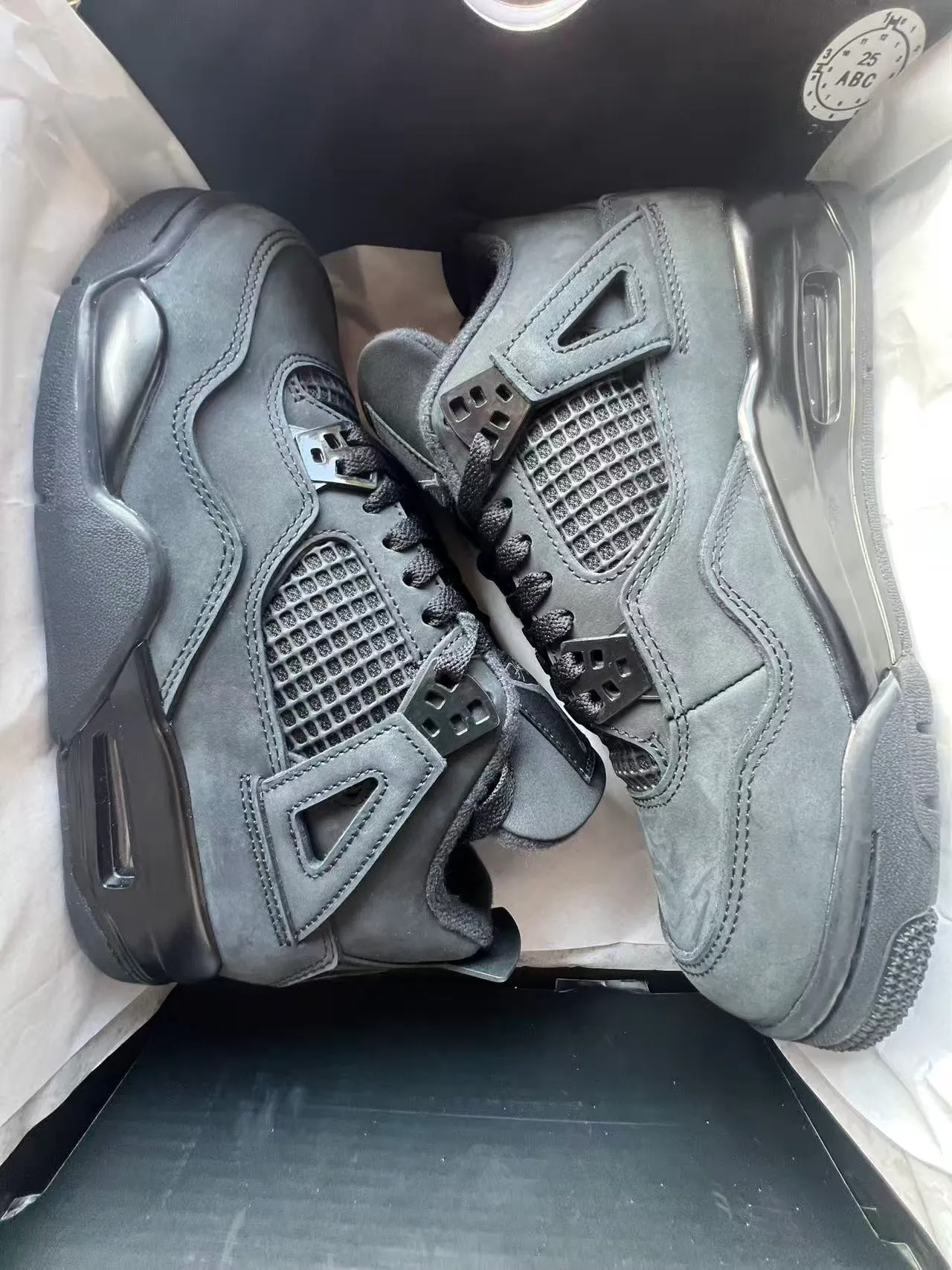 Air Jordan 4 Monochrome Black Basketball Shoes 9