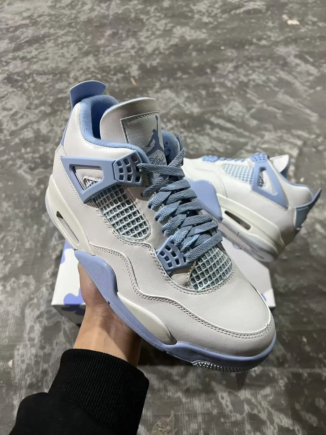 Air Jordan 4 Off-White Pale Blue Zapatillas de Baloncesto 2