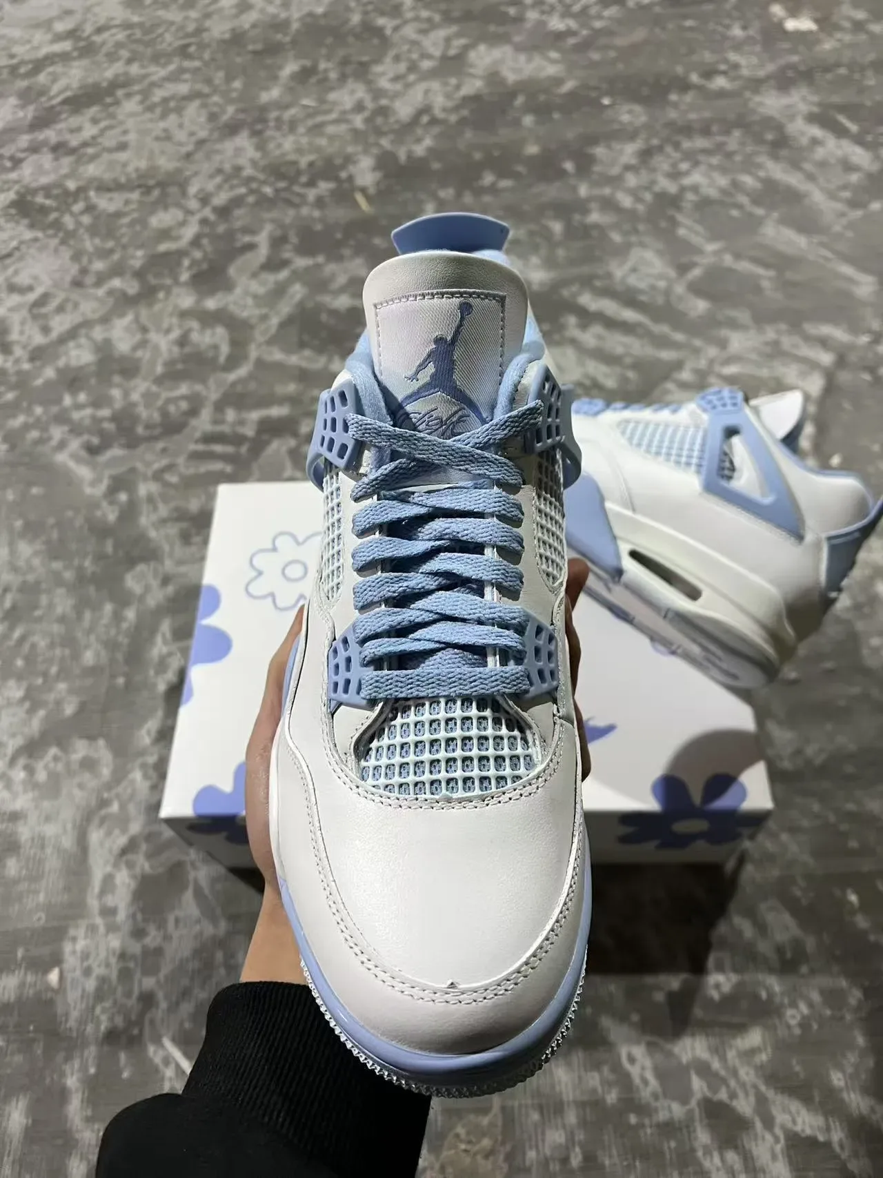 Air Jordan 4 Off-White Pale Blue Zapatillas de Baloncesto 3