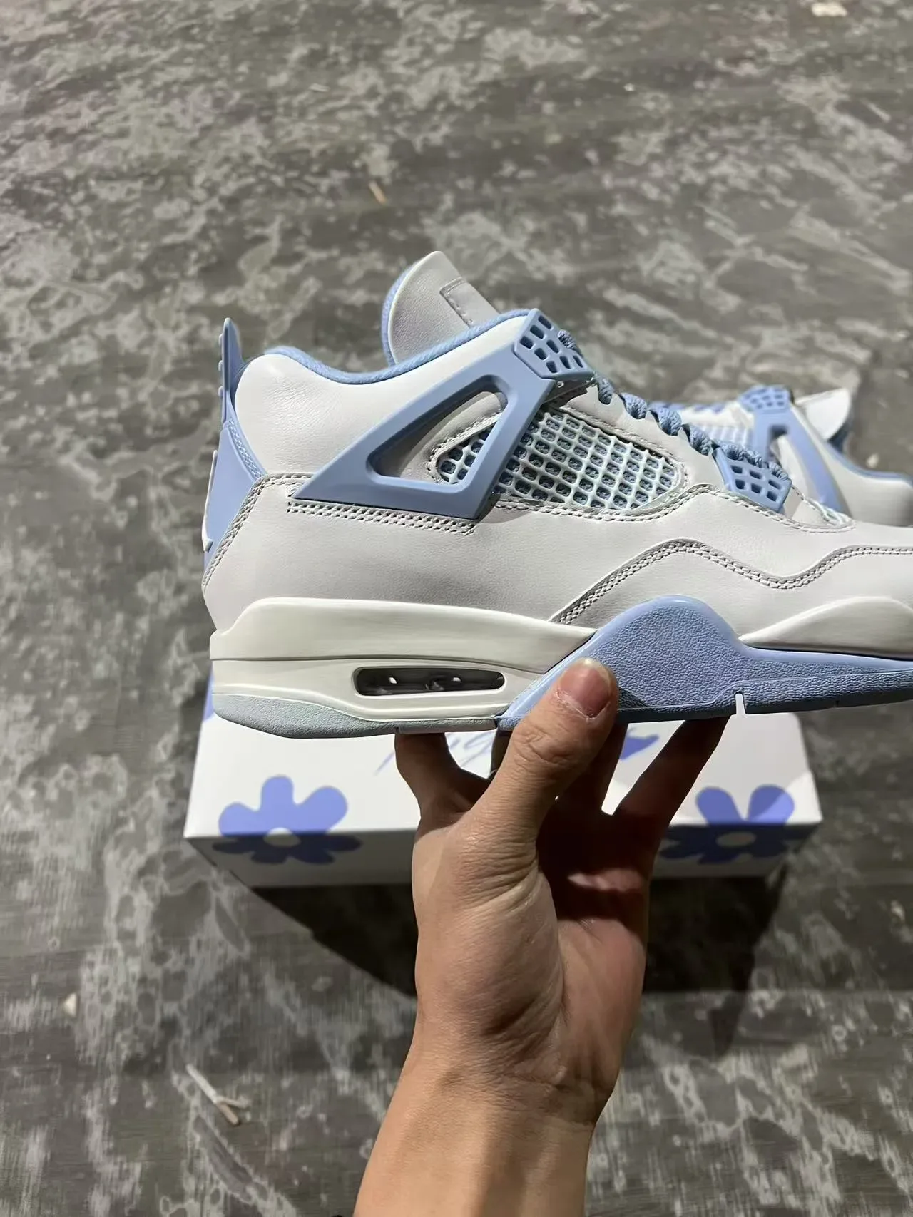 Air Jordan 4 Off-White Pale Blue Zapatillas de Baloncesto 7