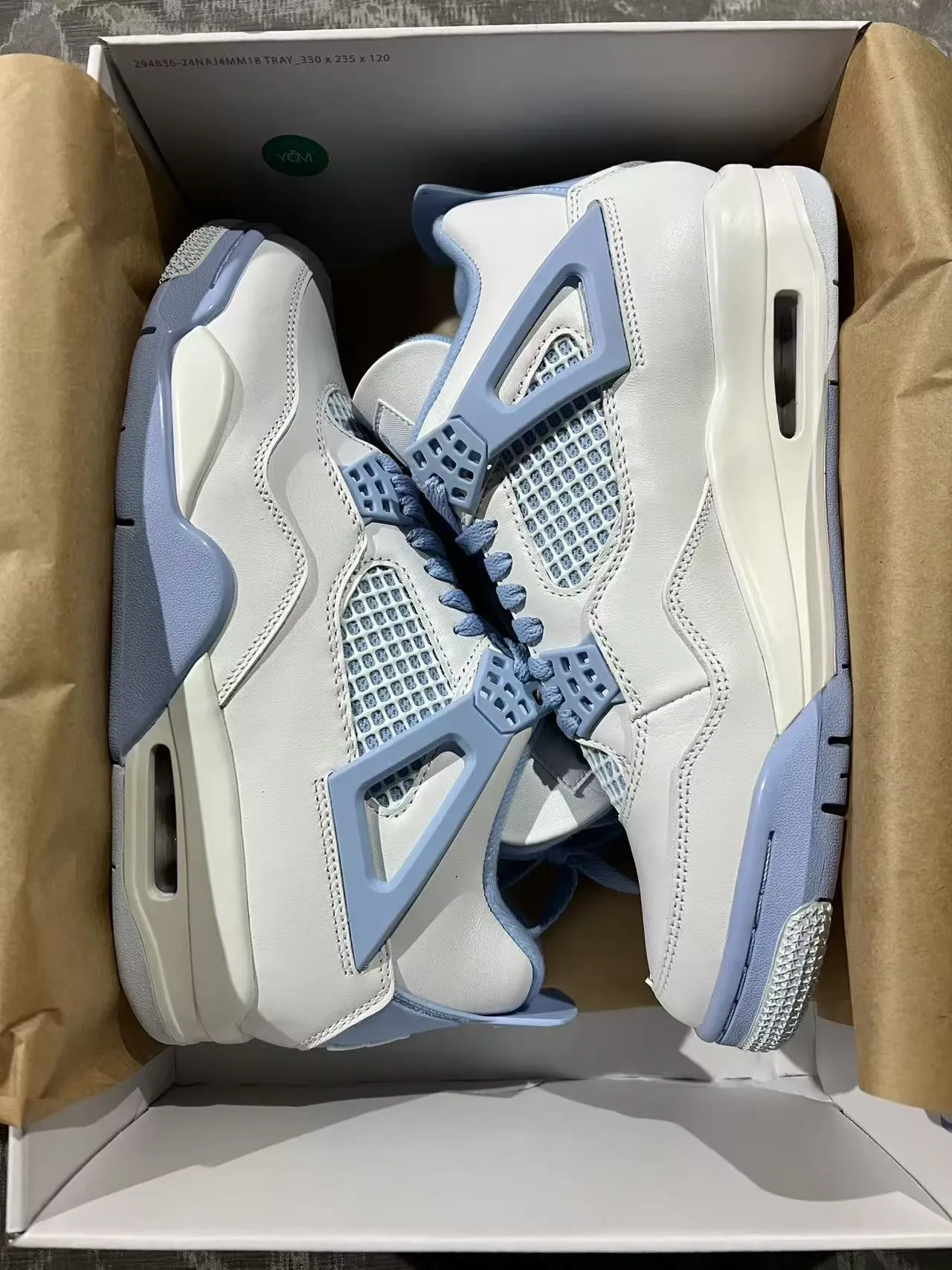 Air Jordan 4 Off-White Pale Blue Zapatillas de Baloncesto 9