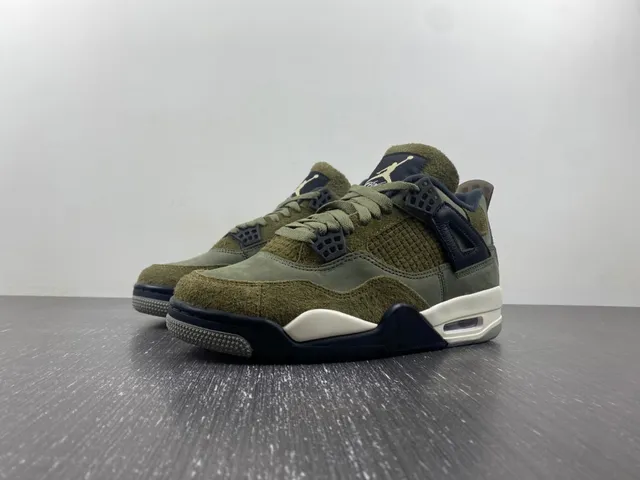 Air Jordan 4 Verde Oliva Azul Marino Zapatillas de Baloncesto 2