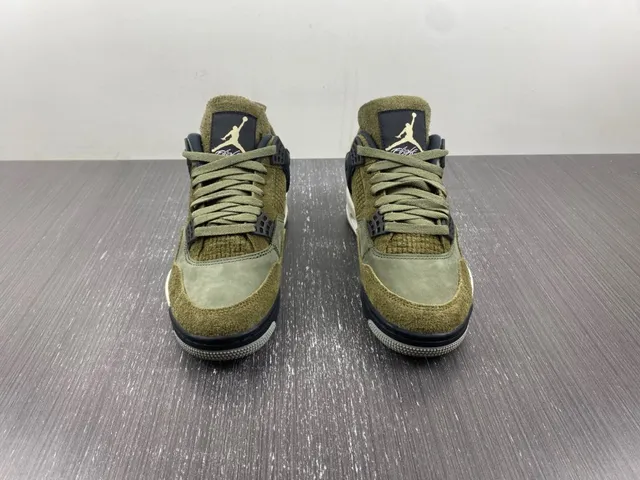 Air Jordan 4 Verde Oliva Azul Marino Zapatillas de Baloncesto 3